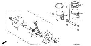 CR125R Crankshaft / piston