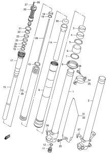 RM125 Передняя вилка