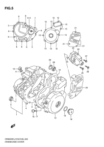 DR650 Crankcase cover ass`y  (v
