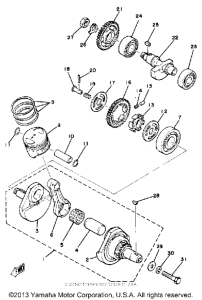 SR185H Коленчатый вал и Поршень