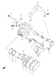DR350 Задний суппорт