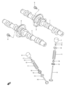 GSX250 Распредвал  /  клапан