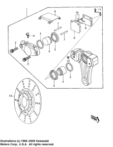 KZ1000 Передний суппорт