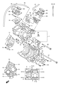 RGV250 Картер двигателя