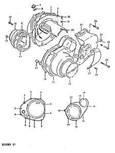 GS550 Crankcase cover ass`y  (v