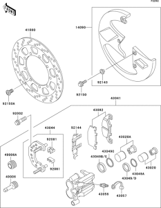 KLE500 Передний тормоз