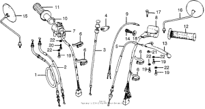 CB550 Handle lever + switch + cables