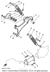 PW50T Swing arm - rear shocks