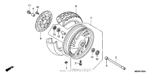 VTX1300C Переднее колесо
