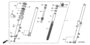 CBF600 (Naked) Вилка передней оси