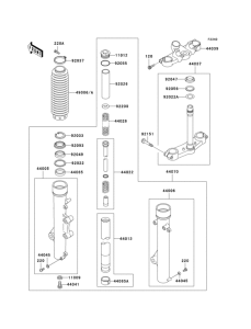 KLE250 Передняя вилка