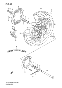 DR-Z400 Rear wheel complete assy