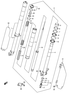 RM250 Передняя вилка
