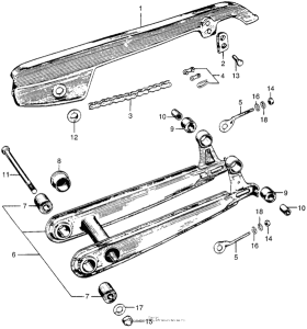 PC50 Chain case + swingarm