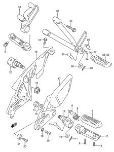 RF600 Подножки