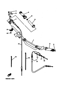 TY250Z Steering handle. cable