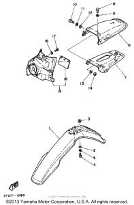 XT250KC Front fender - rear fender
