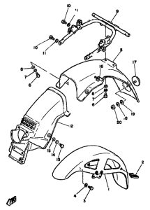 RD350LC Front fender. rear fender
