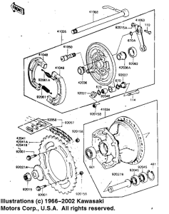 KDX175 Rear hub / brake / chain