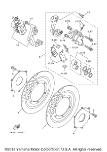 XVS1100ARC Передний суппорт