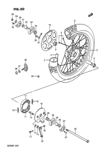 DR200 Rear wheel complete assy