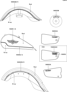 VN1500 Decals(red / gray)(vn1500-e6)