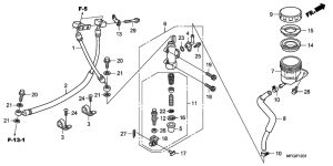 CB600F (ABS) Задний тормозной цилиндр
