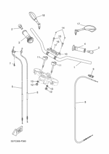 MT125 Steering handle & cable