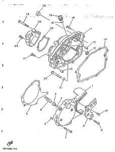 TDR125R Крышка картера двигателя
