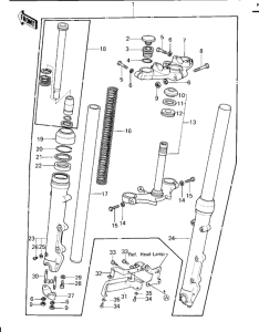 KZ1000 Вилка передней оси