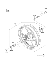KLE650 Переднее колесо