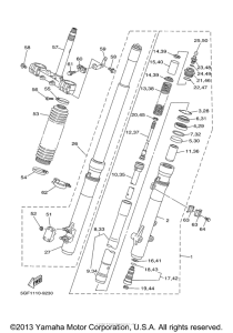 TT250R Передняя вилка
