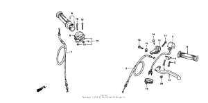 NSR50R Handle lever + switch + cable