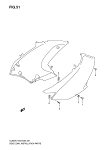 DL650 (ABS) Side cowling installation parts