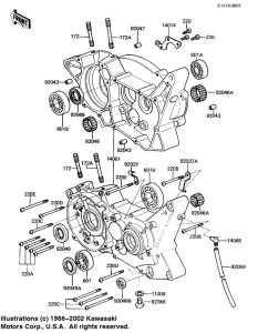 KX125 Картер двигателя