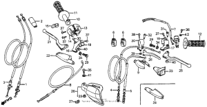 XR350R Handle lever + switch + cable