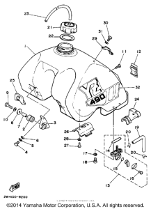 YZ490U Топливный бак