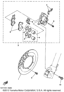 YZ125F1 Передний суппорт