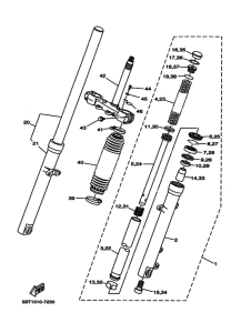 ST225 Front fork assy(ur silv