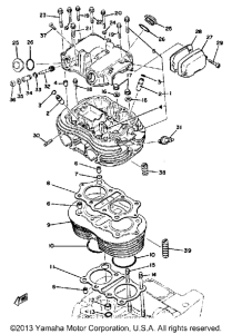 XS400F Cylinder head - cylinder