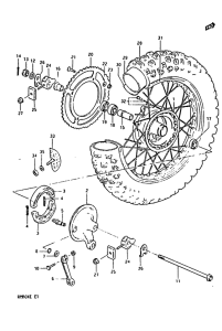 RM80 Rear wheel complete assy