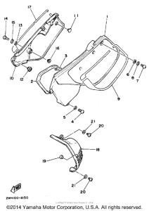 YZ490U Боковые обтекатели