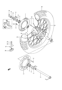 DR350 Rear wheel complete assy