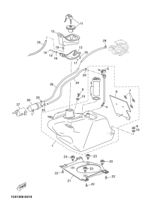 YP250R Топливный бак
