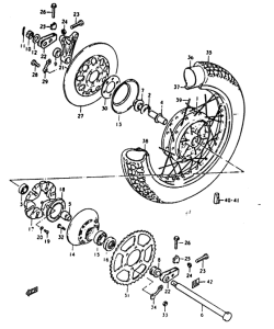 GS1000 Rear wheel complete assy