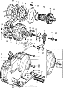 CA102 Clutch + right crankcase cover