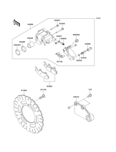 EX250 Задний тормоз