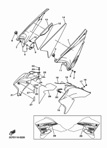 WR250R Боковые обтекатели