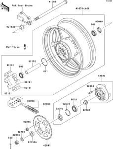 ZR750 Заднее колесо и цепь