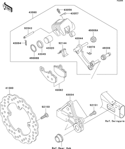 ER650 Задний тормоз